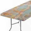 GBYAGCS Marble Elastic Edge Fitted Tablecloth, Marble Texture, Suitable for Camping Party and Picnic, Fit for 30"x 72" Rectangle Table view 2