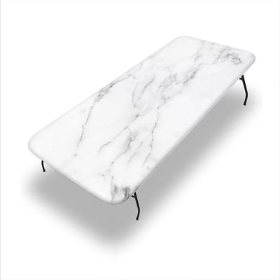 GBYAGCS Marble Elastic Edge Fitted Tablecloth, Marble Texture, Suitable for Camping Party and Picnic, Fit for 24"x 48" Rectangle Table