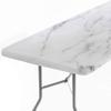 GBYAGCS Marble Elastic Edge Fitted Tablecloth, Marble Texture, Suitable for Camping Party and Picnic, Fit for 24"x 48" Rectangle Table view 2