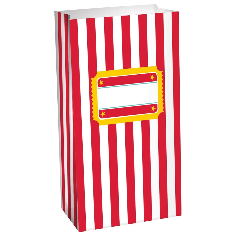 Amscan Ultimate Movie Night Snack Bag - 6.5" x 3" (10 Pcs.) - Perfect for Watch Parties, Sleepovers & Date Nights
