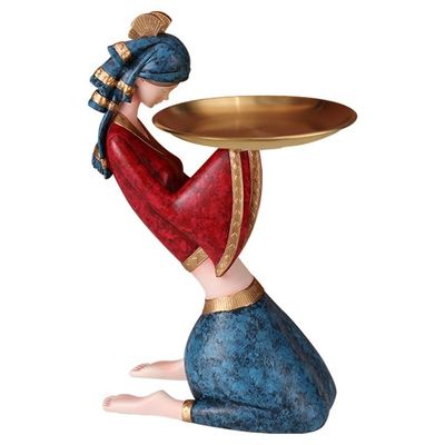 KITCISSL Coffee Table Decor Gold Decorative Trays, Key Tray Entryway Nordic Jewelry Display Trays Multifunctional Home Decoration Living Room Key Phone Change Watch Entryway Tray (Color : Red)