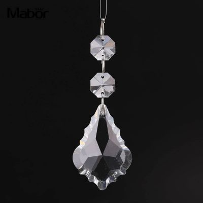 10pcs 50mm Crystal Chandelier Parts Maple Leaf Prism Suncatchers for Wedding Window Curtain Decoration