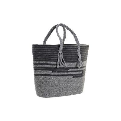 DKD Home Decor Cotton Bag (48 x 16 x 36 cm) Beach, Unisex, Grey (Grey), One Size