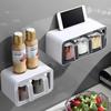 ACGrade Wall-Mounted Spice Box, 3-Tier ABS+PP+PS Spice Rack, 7.2/10.15 inch Long, White, Space Saving, 300ml Capacity Each, Kitchen view 2