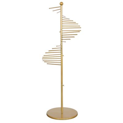 LVLONG 150/170cm Tall Scarf Hanger - Metal Floor Standing Scarf Organizer Display Rack with Hanging Stick, for Tie Shawl Belts Jeans Pants (Color : Gold, Size : 42cmx150cm(17"x59"))