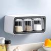 ACGrade Spice Box, Wall Mounted, Silicone Material, 7.2" Long, 3 Compartments, with Small Spoons view 1