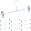 10Pcs Clothes Hangers with Clips Stainless Steel Pants Hanger Skirt Hanger Anti- Skid Clip Hangers Closet Organizer (Blue) view 1