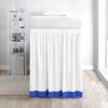 Two-Tone Ruffle Dorm Bed Skirt - Soft 100% Brushed Microfiber Material & 3 Sided Fabric Coverage - Dual Solid Color Bed Skirt for Dorm/College Room-White/Royal Blue Solid. view 1