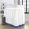 Two-Tone Ruffle Dorm Bed Skirt - Soft 100% Brushed Microfiber Material & 3 Sided Fabric Coverage - Dual Solid Color Bed Skirt for Dorm/College Room-White/Royal Blue Solid. view 4