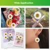 60PCS White Dried Needle Chrysanthemum Flowers for Resin Craft, Natural Pressed Dry Flowers for Resin Jewelry Candle Making Desk Lamp Craft DIY Phone Case Home Decoration view 4