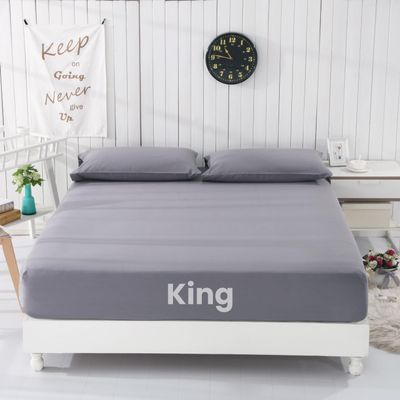 GLUYOHEY Grounding Fitted Sheets, King Size, 90% Organic Cotton + 10% Pure Silver Fiber, Earthing Bed Sheet with Connect Cord, Conductive Grounding Sheet for Better Sleep, Gray