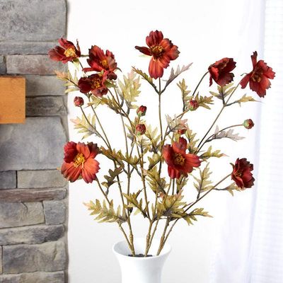 Factory Direct Craft Artificial Rust Cosmos Bundle for Floral Arranging and Fall Decorating (33" H)