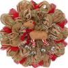 Raz Skating Reindeer Handmade Limited Edition Deco Mesh Winter Holiday Wreath view 1