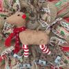 Raz Skating Reindeer Handmade Limited Edition Deco Mesh Winter Holiday Wreath view 2