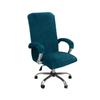 Velvet Plush Office Computer Chair Cover Ergonomic - Cat Proof Stretchable Protector for Mesh Office Desk Chair with Wheels and Armrest - Comfy Executive Office Chair for Adults, Dark Blue, XL view 1