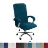 Velvet Plush Office Computer Chair Cover Ergonomic - Cat Proof Stretchable Protector for Mesh Office Desk Chair with Wheels and Armrest - Comfy Executive Office Chair for Adults, Dark Blue, XL view 2