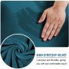 Velvet Plush Office Computer Chair Cover Ergonomic - Cat Proof Stretchable Protector for Mesh Office Desk Chair with Wheels and Armrest - Comfy Executive Office Chair for Adults, Dark Blue, XL view 3