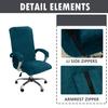 Velvet Plush Office Computer Chair Cover Ergonomic - Cat Proof Stretchable Protector for Mesh Office Desk Chair with Wheels and Armrest - Comfy Executive Office Chair for Adults, Dark Blue, XL view 4