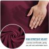 Velvet Plush Wide Large Office Chair Cover - Cat Proof Stretchable Protector for Ergonomic Office Desk Chair with Wheels and Armrests - Comfy Mesh Executive Chair for Home Office, Wine Red, XL view 3