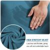 Velvet Plush Stretchable Office Computer Chair Cover Ergonomic - Cat Proof Protector for Mesh Office Desk Chair with Wheels and Armrests - Executive Rotating Chairs for Home Office,Peacock Blue,XL view 3