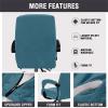 Velvet Plush Stretchable Office Computer Chair Cover Ergonomic - Cat Proof Protector for Mesh Office Desk Chair with Wheels and Armrests - Executive Rotating Chairs for Home Office,Peacock Blue,XL view 4