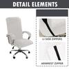Velvet Plush Mesh Office Chair Cover - Cat Proof Stretchable Protector for Ergonomic Computer Desk Chair with Wheels Armrests, Comfy Executive Chair Cover for Home Office, Easy Install, White, XL view 4