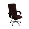 Velvet Plush Office Desk Chair Cover - Cat Proof Stretchable Elastic Comfy Protector for Ergonomic Office Chair with Wheels and Armrests, Fits Mesh and Executive Office Chairs,Removable,Coffee,XL view 1