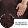 Velvet Plush Office Desk Chair Cover - Cat Proof Stretchable Elastic Comfy Protector for Ergonomic Office Chair with Wheels and Armrests, Fits Mesh and Executive Office Chairs,Removable,Coffee,XL view 3