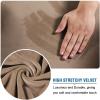 Velvet Plush Stretchable Office Desk Chair Cover - Cat Proof Elastic Comfy Protector for Ergonomic Office Chair with Wheels and Armrests, Fits Mesh and Executive Office Chairs, Removable, Brown, XL view 3