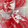 Be Jolly Snowman Holiday Deco Mesh Wreath. Available in 24 inch and 28 inch diameters view 4