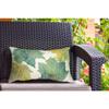 Liora Manne Lush Decor Visions IV Indoor/Outdoor Handmade Pillow - Transitional Botanical Nature Colorful (Leaf Toss Forest Cloud) (12" x 20") view 1