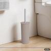 Superio Plastic Toilet Bowl Brush and Holder Set, Decorative Cleaner Scrubber for Bathroom (2, Taupe) view 4