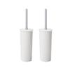 Superio Decorative Plastic Toilet Bowl Brush and Holder Set, Cleaner Scrubber for Bathroom (2, White) view 1