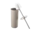 Superio Ribbed Collection - Decorative Plastic Toilet Bowl Brush and Holder Set, Taupe (1 Pack) Cleaner Scrubber for Bathroom view 2