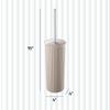 Superio Ribbed Collection - Decorative Plastic Toilet Bowl Brush and Holder Set, Taupe (1 Pack) Cleaner Scrubber for Bathroom view 3