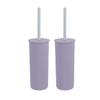 Superio Decorative Plastic Toilet Bowl Brush and Holder Set, Cleaner Scrubber for Bathroom (2, Lilac) view 1