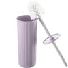 Superio Ribbed Collection - Decorative Plastic Toilet Bowl Brush and Holder Set, Lilac Purple (1 Pack) Cleaner Scrubber for Bathroom view 1