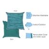 Liora Manne Visions III Indoor/Outdoor Handmade Pillow - Contemporary Casual Accent (Broken Stripe Aqua) (20" x 20") view 3