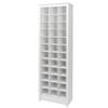 Attractive White Wooden Shoe Rack, 72.5'' H X 23.5'' W X 13'' D Size, Rectangular Silhouette, Simple Moldings Chunky Framing Clean-Lined Kickplate, 12 Rows, 36 Pairs Shoes Capacity, Highly Durable view 1