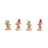 National Tree Company First Traditions Four Piece Gingerbread Cookie Card Holders, Brown, 3 in view 4