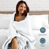 Bare Home Polar Fleece Blanket - White - Warm & Cozy - Premium Fleece - Throw for Bed, Sofa, Camping, Travel and Cold Nights - Lightweight Blanket (Twin/Twin XL, White) view 3