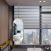 DMCHENGMA Gold Ceiling Mounted Mirror Hanging Rod Mirror Clear and Practical Hang Rod Mirrors(Boom can be Customized), Home Hotel Floating Bathroom Vanity Makeup Mirror, Decorative Simple Mirror view 1