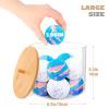 JYPS Large Capacity Laundry Pods Container with Bamboo Lid, Clear Acrylic Powder Detergent Containers for Pods, Scent Boosters & Powder, Laundry Room Organization decor, Airtight Storage Jars view 2