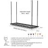 Hamankim Ceiling Wine Rack, Wine Glass Holder and Bottle Rack/Under Cabinet Hanging Stemware Storage Shelving/Adjustable Height and Width/Black (Size : 80x27x8cm) view 2