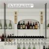 Hamankim Ceiling Wine Rack, Wine Glass Holder and Bottle Rack/Under Cabinet Hanging Stemware Storage Shelving/Adjustable Height and Width/Black (Size : 80x27x8cm) view 3