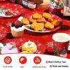 Christmas Party Supplies Tableware Set Xmas Party Decoration Christmas Tree Paper Plates Napkins Snowflakes Tablecloths Merry Christmas Banner Holiday Disposable Dinnerware Serves 24 Guests view 4