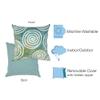 Liora Manne Lush Decor Visions IV Indoor/Outdoor Handmade Pillow - Contemporary Graphic Casual Accent (Curl Aqua) (12" x 20") view 3