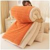 ZTGL Luxury Winter Quilt, Super Warm Lamb Quilt Winter Blanket, Comfortable Reversible Velvet Quilt Thickened Warm Autumn Spring Plush Comforter Core, Twin/Twin XL Size,Orange,200x230cm(4kg) view 2