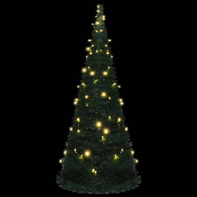 Pop-up String Artificial Christmas Tree with LED,Light Up Tree,Holiday Decor Trees,Decorative Christmas Trees,USB Interface,for Indoor,Outdoor Use,for Holiday Carnival Party Decorations,Green 82.7"
