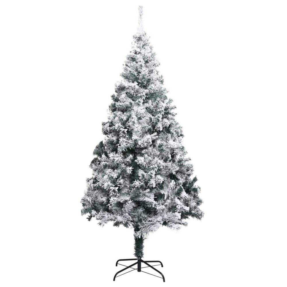 Artificial Christmas Tree with Flocked Snow,Decorative Christmas Trees,Holiday Decor Trees,The Halloween Tree,Thankful Tree,Extra Thick Branches,for Indoor,Outdoor Use,for Home,Office,Green 94.5" PVC